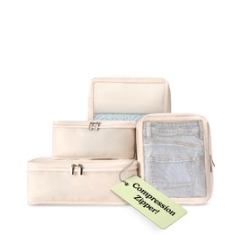 VANDEL Space-Saving Compression Packing Cubes for Women, Men, Compressible Carry On Suit Case Organizer Luggage Packing Cubes for Travel Organizer Bags for Luggage and Backpacks, Suitcase Cube