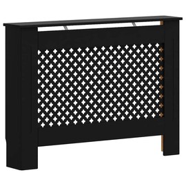 vidaXL Radiator Cover Heater Heating Accessory Cover Storage Shelf Organizer Living Room Home Decor Office Interior Black 44.1" MDF