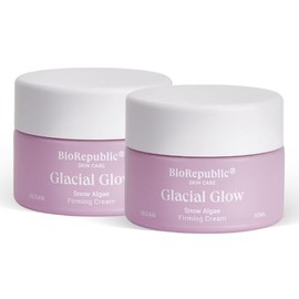 BioRepublic SkinCare Super Collagen + Detox Glacial Algae Cream with Snow Algae, Niacinamide, Vitamin E & Hyaluronic Acid - Brighten & Revitalize Skin All Skin Types & 100% Vegan 30mL - Pack of 2
