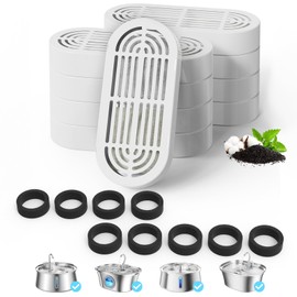 9 Packs Cat Water Fountain Filter for 3.2L/108oz Cat Drinking Fountain and 4L/134oz Stainless Steel Pet Water Fountain(9 Filters & 9 Pre-Filter Sponges)