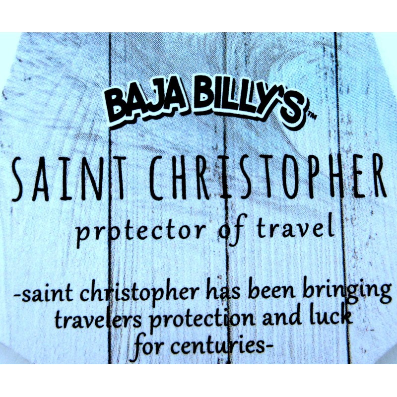 Baja Billy's St. Christopher Surf Medal Necklace Pendant, Protector of