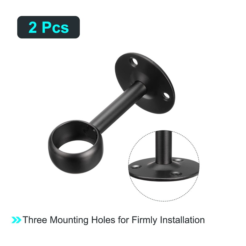 sourcing map Curtain Rod Closet Holders, 1'' Stainless Steel Wardrobe