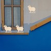 Sheep Wooden Lamb Wood Unfinished Ornaments with Twines Wall Art