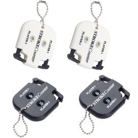 WADY 4Pcs Golf Stroke Counter, 2-Digit Manual Clicker Scorekeeper with Keychain, Lightweight Golf Accessories for Outdoor Sports Scoring, Portable Training Tool (Black & White) (Black and White)