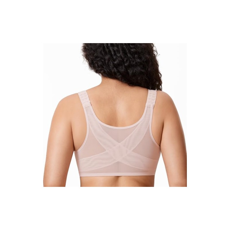 DELIMIRA Women's Posture Correction Bra with Front Closure Bra Large