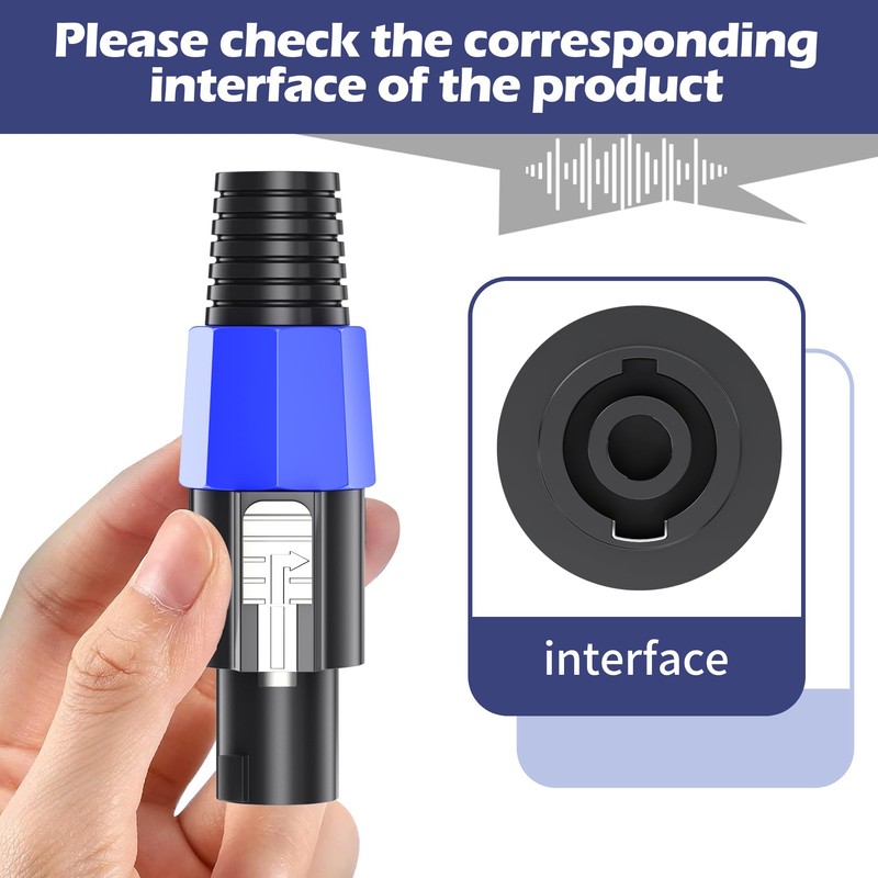 Jumwa Speakon Connector Twist Lock Audio Speaker Cable Adapter Plug