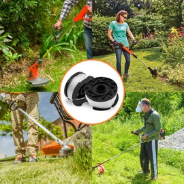 4 Pack Strimmer Spool Line Compatible with Black Decker Grass Strimmer Wire A6481 A6485 Spool Line for Reflex Strimmer ST5530-GB GLC3630L20-GB STC1820PC-GB BESTA525-GB, 40m Trimmer Spools Replacement