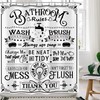 LIGHTINHOME Funny Toilet Rules Shower Curtain 72Wx72H Inches Black White