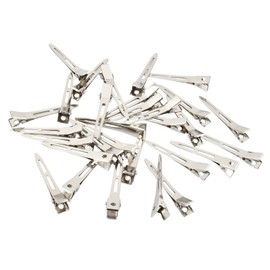 30Pcs Pin Curl Clips, 5.5CM Duck Bill Hair Clips, Hair Sectioning Clips Silver Metal Hairdressing Clips for Hair Styling, Coloring, Single Prong Alligator Curl Clips for Women Girls Salon Bows DIY