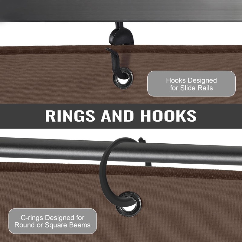 COWVIE 4-Panel 10' x 12' Gazebo Replacement Curtains, Patio Privacy