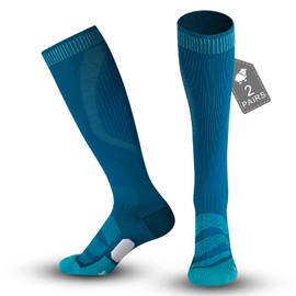 MAGISDU Merino Wool Compression Socks for Women Men 2 Pairs 20-30mmhg Wide Calf Plus Size Cushion Arch Support Nurse Pregnant