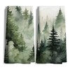 Nipil Mountain Forest Green Kitchen Towels Set of 2,Forest Bathroom