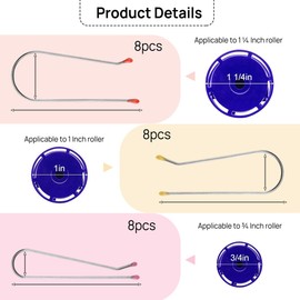 24 Pcs Curler Clips Replacement, Hot Curler Clips Replacement Pins Hot Roller Clips Rollers Securing Pins Hair Curler Replacement for Home Salon Hot Roller Accessories Hot Roller Clamp