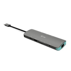 i-tec USB-C Metal Nano Docking Station - 1xHDMI 4K Ultra HD,1xSD Card and 1xmicroSD Card Reader,1xGLAN port,1xCombo audio jack,3xUSB 3.0 ports, 1xUSB-C Power Delivery (100W), Thunderbolt 3 compatible