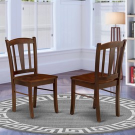 East West Furniture Dublin Kitchen Dining Chairs - Slat Back - DLC-MAH-W