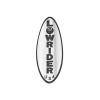 VINTAGE LOWRIDER USA NAMEPLATE IN CHROME/BLACK.
