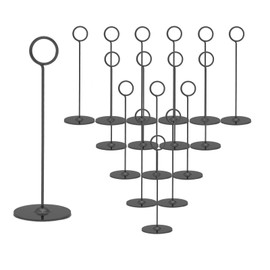 Urban Deco 16 Pieces Table Card Holder 8 inches Table Number Holders Place Steel Card Holders for Photos, Food Signs, Memo Notes, Weddings, Restaurants, Birthdays (Black)
