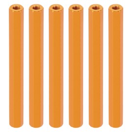 PATIKIL M3 Hex Nuts, 6pcs M3 Threaded Spacers Aluminum 60mm L Female Metal Spacer Screw Standoff for M3 Screw Bolts RC Car Drones Stacks Motherboard, Golden