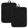Sibba Black Pot Holders with Pocket, 2 Pcs Cotton Heat