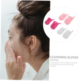 Baluue 12pcs Microfiber Facial Cleansing Gloves Makeup Remover Towels Exfoliating Face Washing Mitts Lazy Skin Care Tool