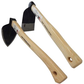 SHW-FIRE Garden tool set: flower bed and heart hoe - hand-forged steel, wooden handle - for optimal results in the garden