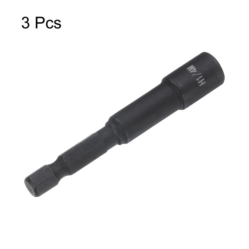sourcing map 3Pcs Magnetic Nut Driver 1/4" x 1/4" Quick