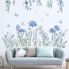 decalmile Wildflower Wall Stickers Blue Floral Garden Flower Wall Decals
