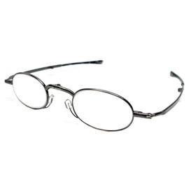 Calabria Spec-Fold Folding Reading Glasses +3.50 Antique Silver Men Women Foldable Pocket Readers Eyeglass Black Hard Case