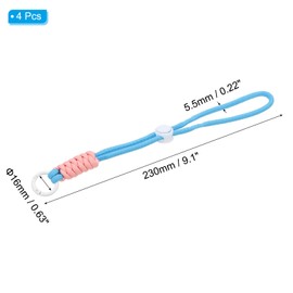 PATIKIL Paracord Lanyard Keychain, 4Pcs Cell Phone Keychain Rope Wrist Lanyards Braided Strap with Spring Ring for Hanging Key, Light Purple, Light Pink, White