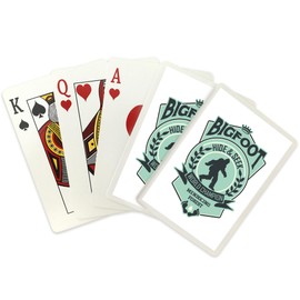 Lantern Press Mendocino Forest, California, Bigfoot Hide and Seek, (52 Playing Cards, Poker Size Card Deck with Jokers)