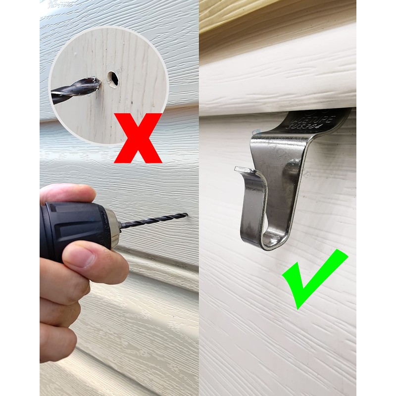 NACETURE Vinyl Siding Hooks (30 Pack) | Heavy Duty Patio