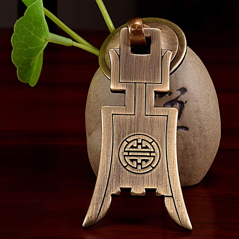 Tiazza 2pcs Chinese Style Vintage Furniture Drawer Brass Pull Handle