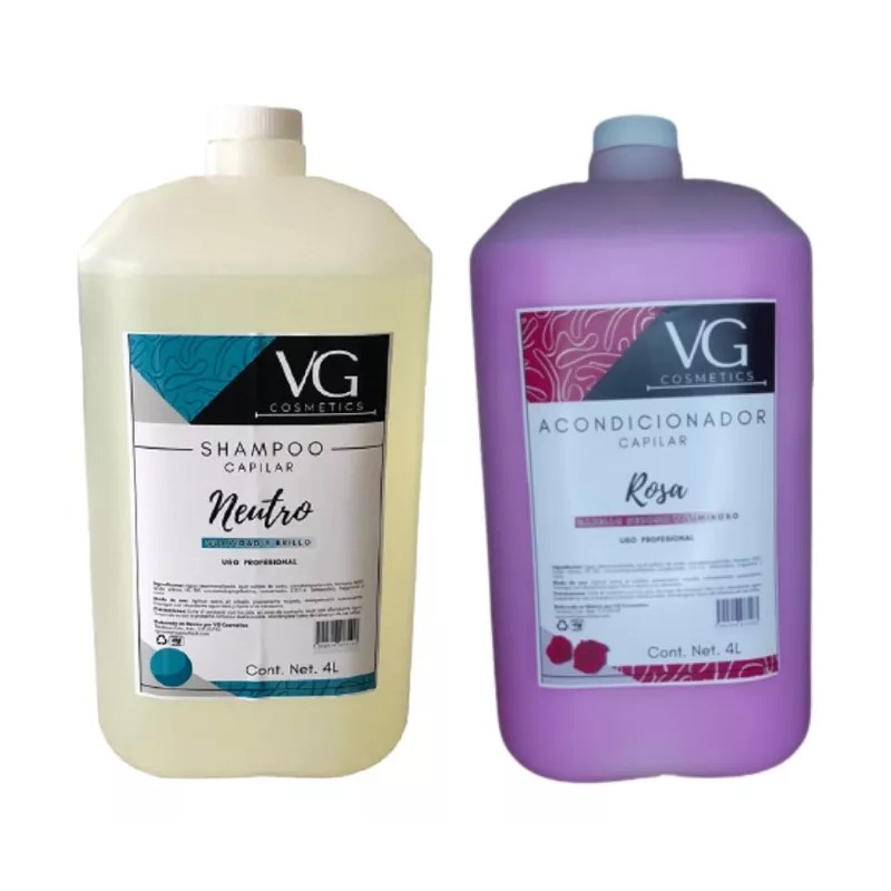 vg cosmetics Shampoo Neutro Y Acondicionador De Rosas 4lt, C/u