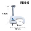 Grapa Para Cable Plano 3x6mm Bolsa C 100pz
