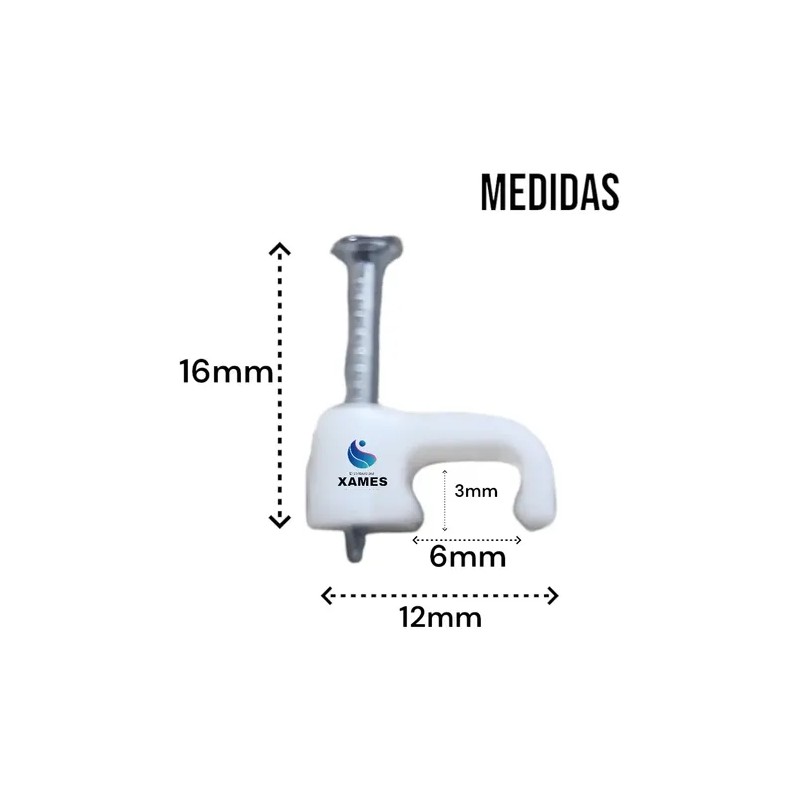 Grapa Para Cable Plano 3x6mm Bolsa C 100pz