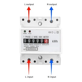 Electric Meter, 4 Phases, Calibrated Three-Current Meter, DIN Rail KWh Meter, Electricity Meter for DIN Rail Intermediate Meter, Digital Electricity Meter, AC 220 V/230 V, 10-40 A, Single-Phase 35 mm