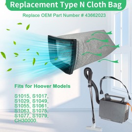 6 Pack CH3000 Cloth Filter Bags Replacement for Hoover Porta Power Swingette S1015 S1029 CH30000 Commercial Canister Vacuum Cleaner