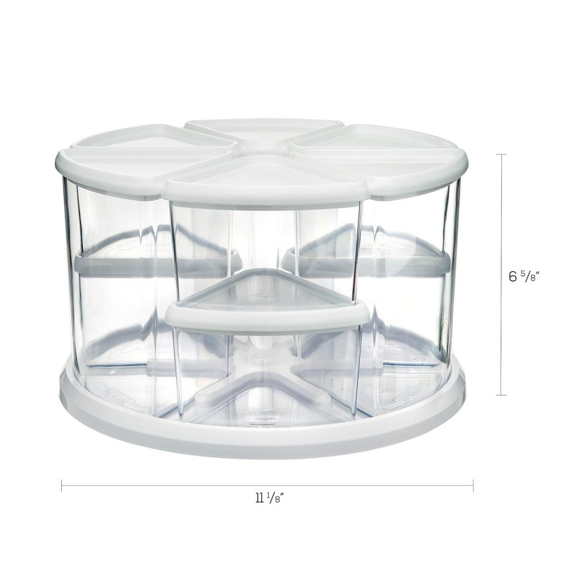 Deflecto Rotating Carousel Craft Organizer, 9-Canister, Includes 3" and 6"