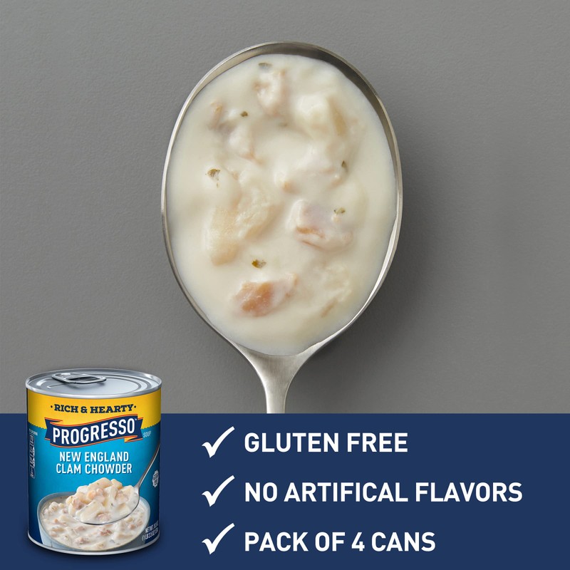 Progresso Rich & Hearty, New England Clam Chowder Soup, 18.5