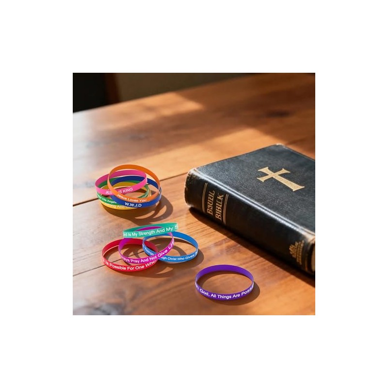 100-Pack Inspirational Bible Verse Bracelets – Christian Wristbands for Bulk