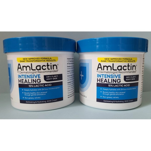 AmLactin Lot of 2 AmLactin Intensive Healing 12 Oz Exfoliating