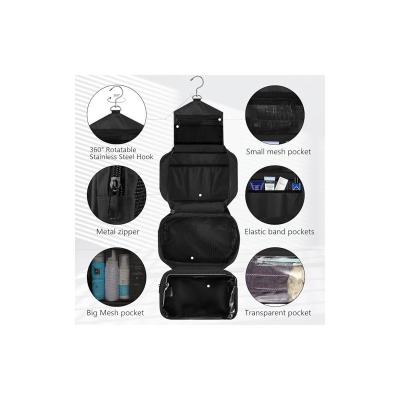 Hanging Toilet Bag Travel Kit for Men Women Upgrade Large
