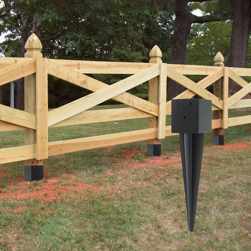 2 Pcs 4"x4" Fence Post Anchor Ground Spike,(Internal 3.6"x3.6"),Metal Post