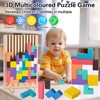 ZLPBAO Tetris Wooden Puzzle Children with Linen Bag, Wooden Tetris