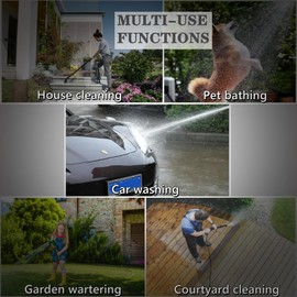 Hose Pipe for Garden 50FT/15M, Lightweight Flexible Garden Hose, Garden Hose with Double Latex Core Hose Pipe Solid Brass Fittings, Tough Expanding Hose Pipes Kink-Free (50, Black)