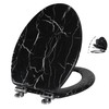 Angel Shield Marble Toilet Seat Durable Molded Wood with Quiet
