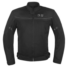 3S MESH MOTORCYCLE JACKET MOTORBIKE BIKER RIDING RACING CE ARMOR MEN - BLACK - X-LARGE