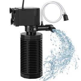 OQTTNEO Aquarium Internal Filter for 40-120 Gallons, Ultra-Quiet Fish Tank Filters Biochemical Filtration 400GPH Powerful Pump & Filter Submersible Aquarium Filter Tank Clear Air Supply (18W)