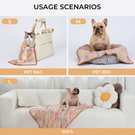 Luciphia Dog Blanket 1 Pack 3 Blankets Fluffy Premium Fleece Pet Blanket Flannel Paw Printed Throw for Dog Cat (Small 23x16'', Bone)