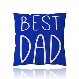 Best Dad Throw Pillow Cover for Father Birthday Fathers Day Gift Papa Blue White Decor Cushion Covers Pillow Case 18x18Inch for Daddy Christmas Pillowcase for Bedroom Living Room Decoration